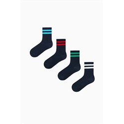 Penti Erkek Çocuk Double Stripe Lacivert 4lü Soket Çorap