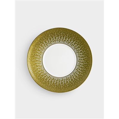 Сервиз чайный, 12 перс, 40 пр, фарфор F, бело-зеленый, с золотистым кантом, матовый, Virtus