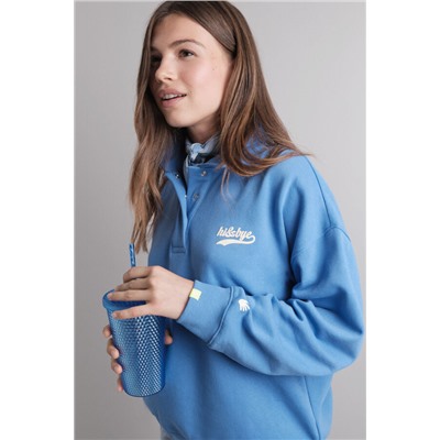 Sudadera polo felpa azul