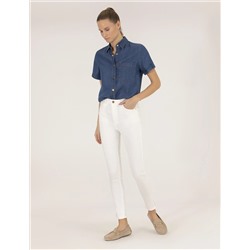 Ekru Skinny Fit Pantolon