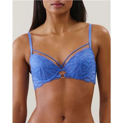 Sujetador push-up de encaje azul