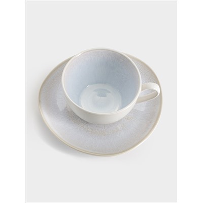 Пара чайная, 1 перс, 2 пр, 220 мл, керамика, бежевая, в крапинку, North Organic