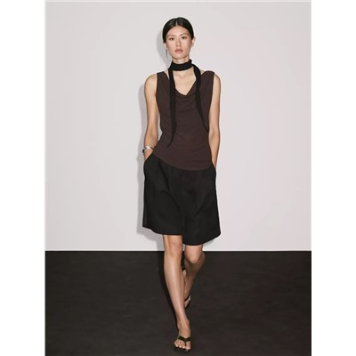 Top escote drapeado 100% algodón