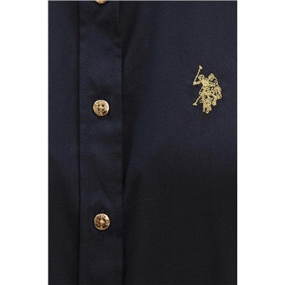 Kadın Lacivert Uzun Kollu Basic Gömlek