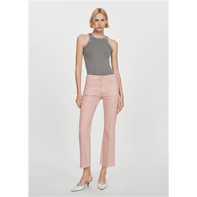 Jeans flare crop bolsillos
