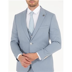 Açık Mavi Ex. Slim Fit Yelekli Takım Elbise