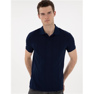 Lacivert Slim Fit Polo Yaka Tişört