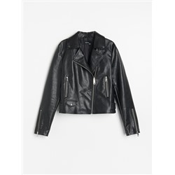 Bikerjacke aus Kunstleder