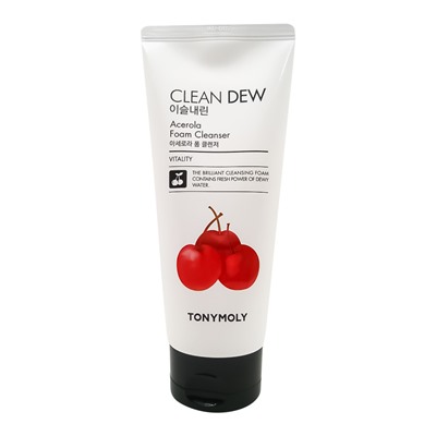 TONYMOLY CLEAN DEW Acerola Foam Cleanser Очищающая пенка для умывания с экстрактом ацелоры 180мл