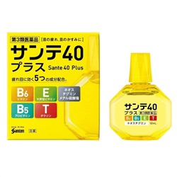 Santen Sante 40 Plus Возрастные капли от усталости и красноты глаз с вит. и таурином, индекс 3 12 мл