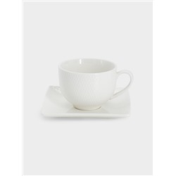 Чашка с блюдцем, 220 мл, квадратная, Даймонд