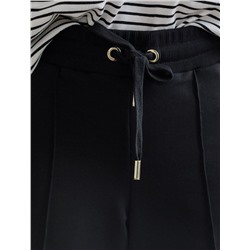 Прямые трикотажные брюки на резинке из футера двухнитки эластичные