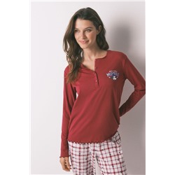 Pijama largo algodón Mickey rojo