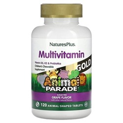 NaturesPlus, Витамины для детей Animal Parade Gold Multi 120 таб.