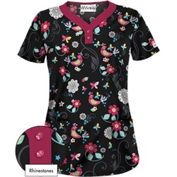 UA Song Bird Black Scrub Top