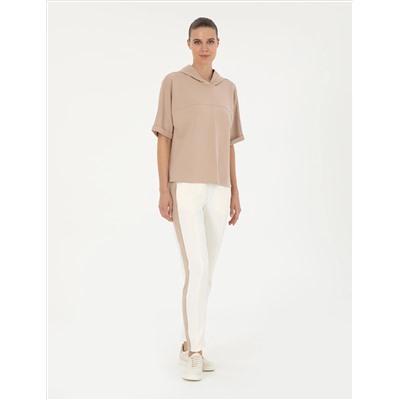 Bej Regular Fit Modal Kumaş Sweatshirt