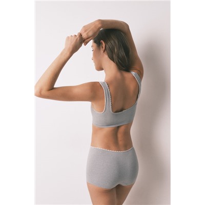 Braga boxer sin costuras canalé gris