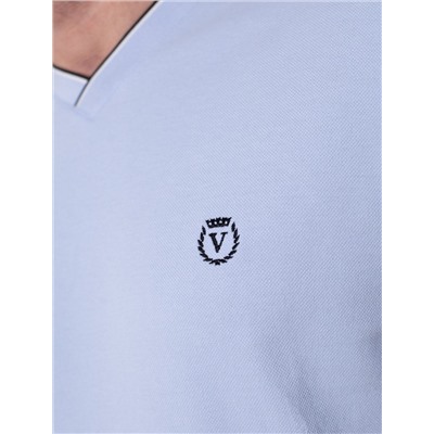 Футболка с V-вырезом из премиального хлопка с эластаном