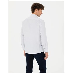 Lacivert Slim Fit Uzun Kollu Gömlek