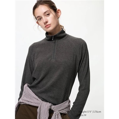 HEATTECH Fleece Stretch Half-Zip T-Shirt (Long Sleeve)