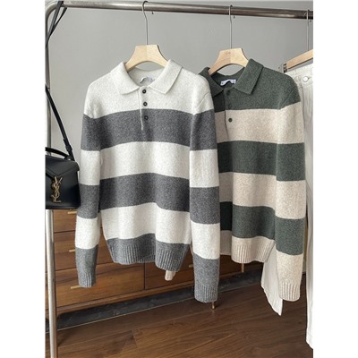 Мужской пуловер поло из смесовой шерсти МАНГ*О