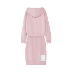 Sudadera con capucha y falda recta Rosa