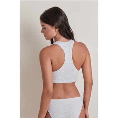 Top deportivo seamless canalé gris