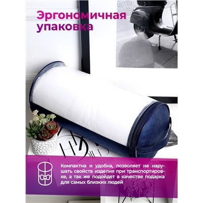 Подушка для сна 50х70 с аэросеткой, средняя жесткость, анатомическая, наполнитель 3D волокно, гипоаллергенная, съемный чехол из хлопка