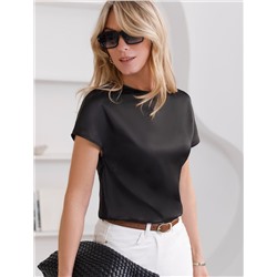 Блузка из стаина с коротким рукавом