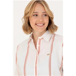 Kadın Ekru Uzun Kollu Gömlek