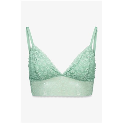 Sujetador bralette LOVELY encaje floral verde