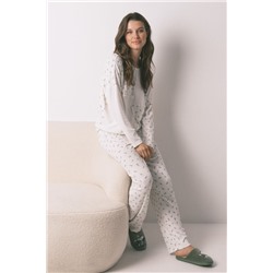 Pijama largo 100% algodón canalé Mafalda
