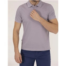 Lila Slim Fit Polo Yaka Merserize Tişört