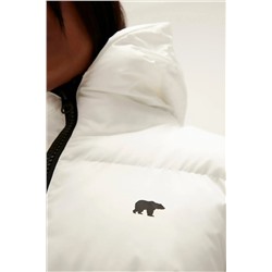 Bad Bear Wayfarer Puffer Off-White Beyaz Kapüşonlu Uzun Kadın Mont
