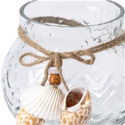 Kleine Glasvase mit Muschelanhänger
