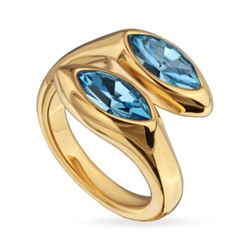 Кольцо Эдем (кристаллы SW аквамарин; покрытие золото), Есть комплект