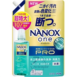 LION Гель для стирки NANOX one Pro 7 Perfomance Концентрат 7 эффектов, аром свежести 1070 гр., см уп