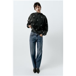 FADED-EFFECT RING HOODIE