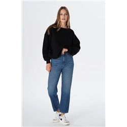CROSS JEANS Orta Mavi Straight Fit Fermuarlı Jean Pantolon C 4518-078