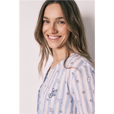 Set pijama rayas y top azul