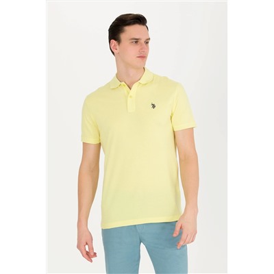 Erkek Açık Sarı Basic Polo Yaka Tişört