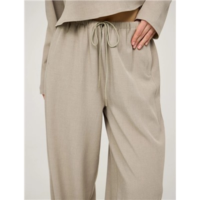 Базовые бежевые брюки их хлопка
