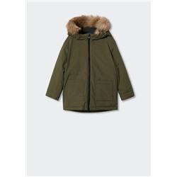 Anorak capucha pelo -  Niño | MANGO OUTLET España