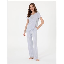 Mavi Kısakollu Pijama Takımı