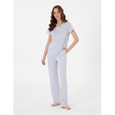 Mavi Kısakollu Pijama Takımı