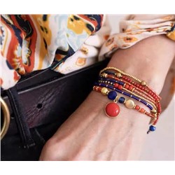 Многослойный браслет ручной работы   Lapi*s bracele*t