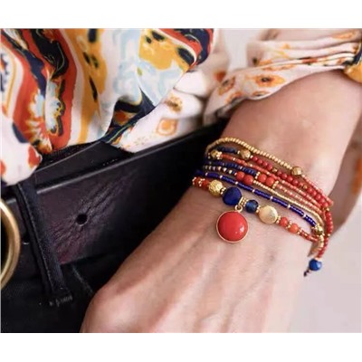 Многослойный браслет ручной работы   Lapi*s bracele*t