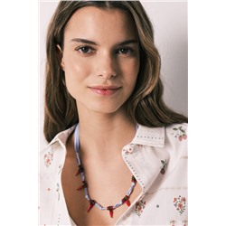 Collar tela cuentas chili