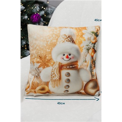 Наволочка декоративная новогодняя 2 шт рогожка