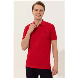 Erkek Kırmızı Basic Polo Yaka Tişört